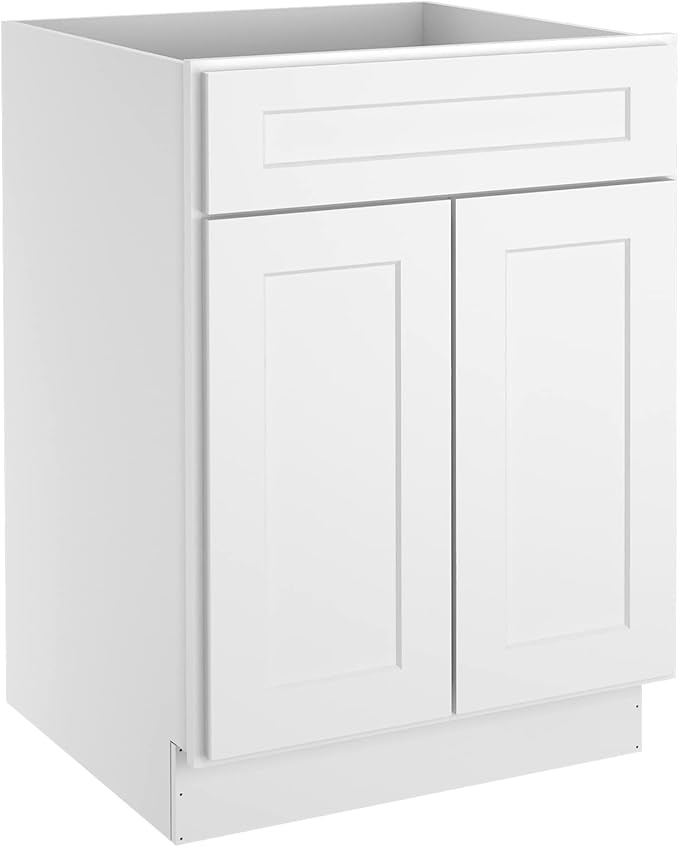 LOVMOR Kitchen Base Cabinets, Sideboard Storage Cabinet, Entryway Cabinet with 1-Drawer & Adjustable Shelf, 24" W X 24" D X 34-1/2"H
