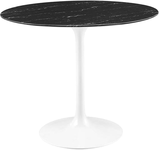 Modway Lippa Dining Table, 36", White Black