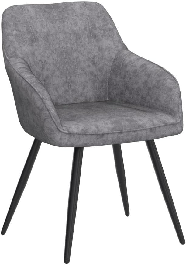 annjoe Faux Suede Accent Chair Arm Chairs Living Room Chairs Leisure Chair Upholstered Chair with Metal Legs Set of 2 for Home Kitchen Office Bistro Cafe