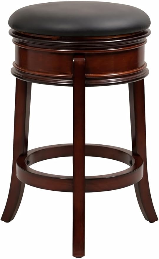 Boraam Magellan Backless Swivel Counter Stool, Black/Brandy