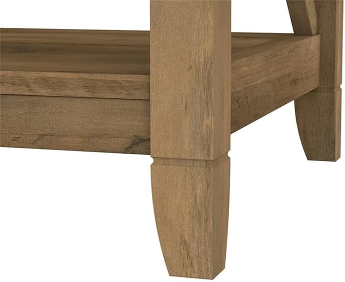 Bush Home Key West 5 Shelf Bookcase - Set of 2 | Tall Bookshelves in Reclaimed Pine | Sturdy Display Shelves for Library, Living Room, and Home Office