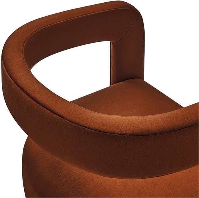 Modway Winslow Stain-Resistant Performance Velvet Accent Chair in [Color]- Open Back Barrel Armchair - Versatile Upholstered Dining Chair - Cozy Reading Chair