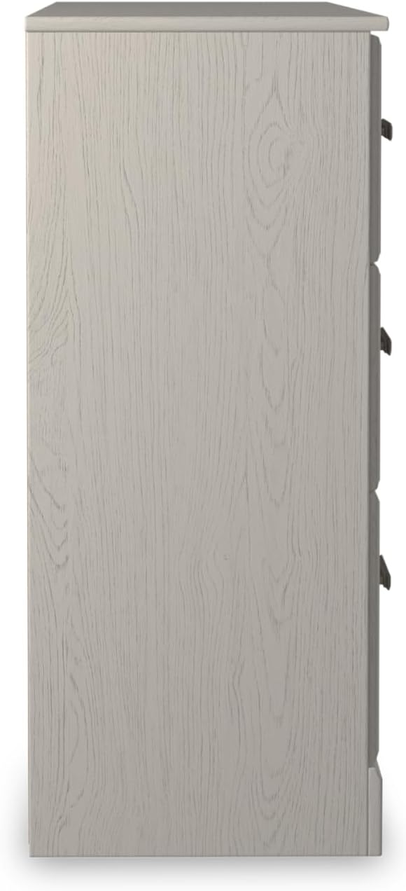 Signature Design by Ashley Stelsie Vintage Smooth-Gliding 6-Drawer Dresser and Mirror with Safety Stop, White