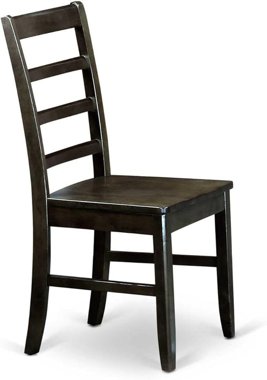 East West Furniture ESVA3-BCH-C 3 Piece Kitchen Table Set for Small Spaces Contains a Round Dining Room Table with Pedestal and 2 Linen Fabric Upholstered Chairs, 30x30 Inch, Black & Cherry