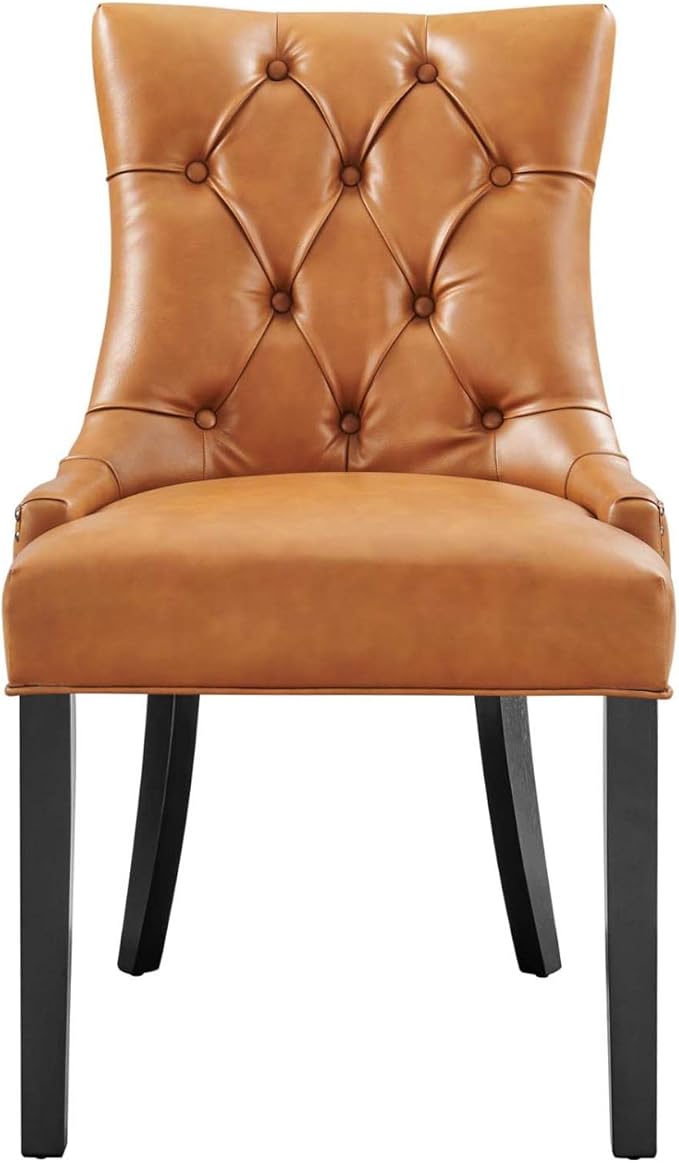 Regent Tufted Vegan Leather Dining Chair in Tan
