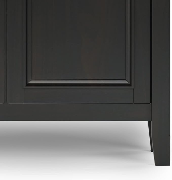SIMPLIHOME Amherst 36-inch Wide Transitional-Style Storage Cabinet in Hickory Brown with Drawers and Adjustable Shelves for Entryway or Living Room