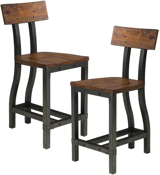 Homelegance Holverson Counter Height Chair (Set of 2), Brown
