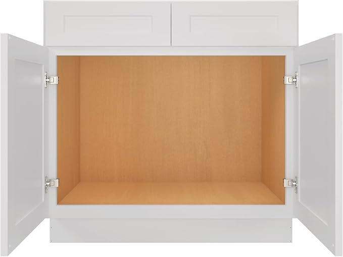 LOVMOR Kitchen Sink Base Cabinet, Unassembled Cabinet, Single Sink Storage Unit, Large Capacity, 24" D*36" W*34-1/2"H (Light Gray)