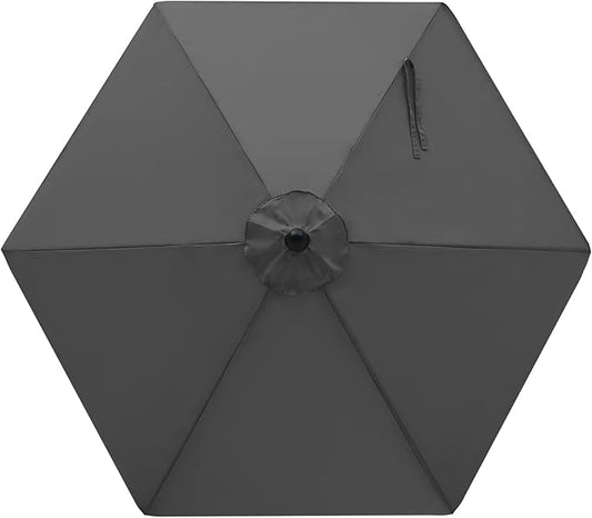 MASTERCANOPY Patio Umbrella 7.5 ft Replacement Canopy for 6 Ribs-Dark Grey Canopy Only