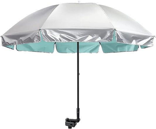 G4Free UPF 50+ Universal Clamp On Umbrella Adjustable Outdoor UV Protection Beach Chair Umbrella for Strollers, Wheelchairs, Patio Chairs, and Golf Carts