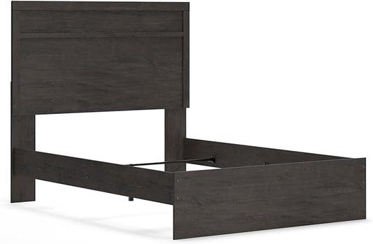 Signature Design by Ashley Belachime Casual Full Panel Bed with Metal Slats, Foundation or Box Spring Needed, Black
