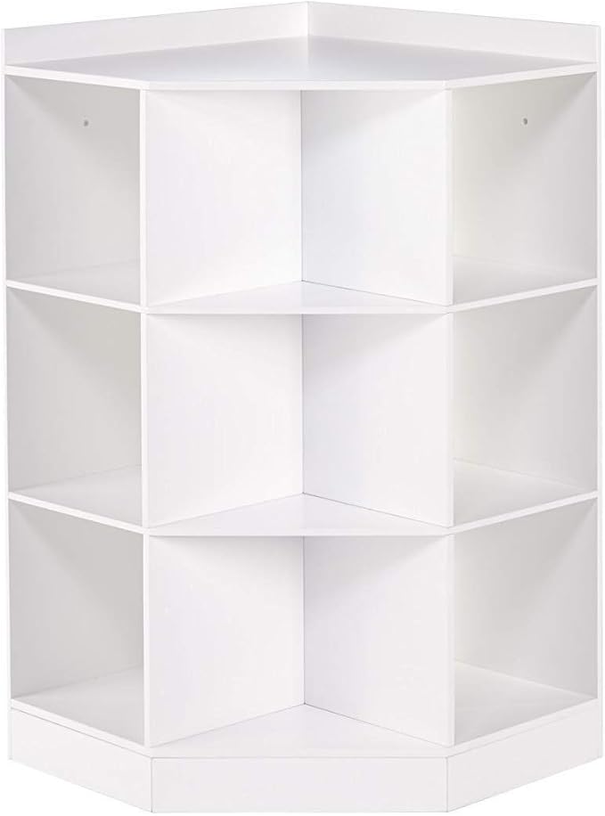 RiverRidge Home 6-Cubby, 3-Shelf Corner Cabinet for Kids, White