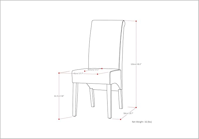 SIMPLIHOME Avalon Dining Chairs - Upholstered Solid Hardwood and Linen-Style Fabric Parsons Chair Set in Dove Grey, Contemporary Dining Room Seating with Curved Back and Cushioned Seat (Set of 2)
