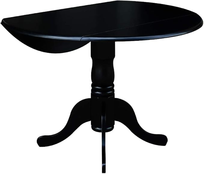 International Concepts 42" Dual Drop Leaf 2 San Remo Chairs Dining Table, Black