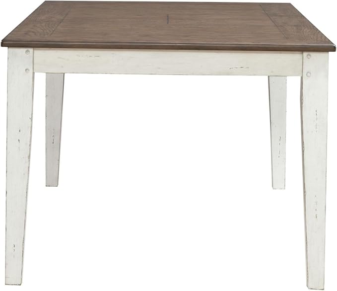 Liberty Furniture Al Fresco Rectangular Leg Table with Butterfly Leaf for Dining Room - Graphite & Whitestone