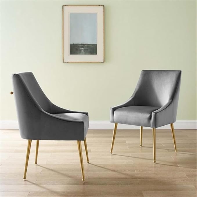 Modway Discern Upholstered Performance Velvet Dining Chair Set of 2, Gray