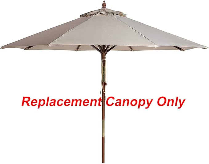 9ft Patio Umbrella Replacement Canopy Market Umbrella Top Outdoor Umbrella Canopy with 8 Ribs,Vented Canopy, Fade Resistant, UPF 50+ Excellent Sun Protection