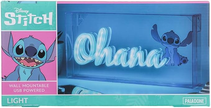 Stitch Ohana Light Officially Licensed Lilo and Stitch Lamp, Disney Collectible Gift, LED Bedside Table Bedroom Night Light Decor | Paladone