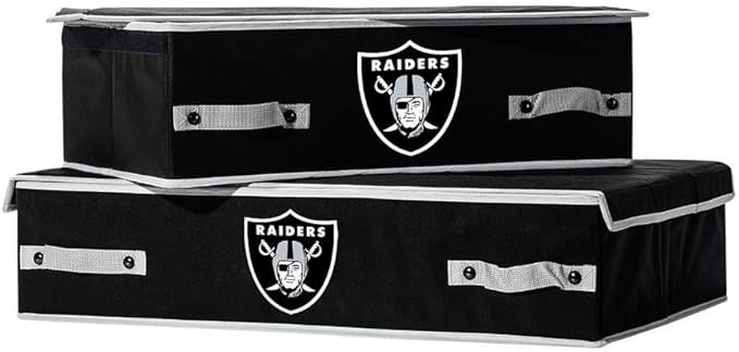 Franklin Sports NFL Under Bed Storage Bins - Folding Organizer Containers - NFL Team Office, Bedroom + Living Room Décor