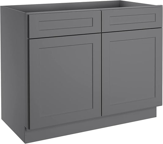 LOVMOR Kitchen Base Cabinets, Sideboard Storage Cabinet, Entryway Cabinet with 2-Drawers & Adjustable Shelf, 42" W X 24" D X 34-1/2"H