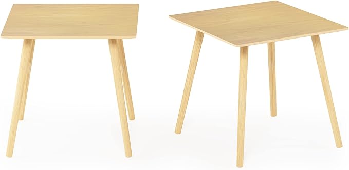 Furinno Decorative Hallway End Table, Set of 2, Oak