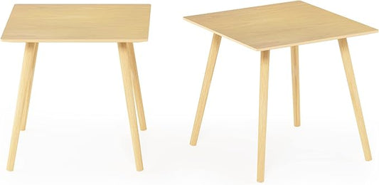 Furinno Decorative Hallway End Table, Set of 2, Oak