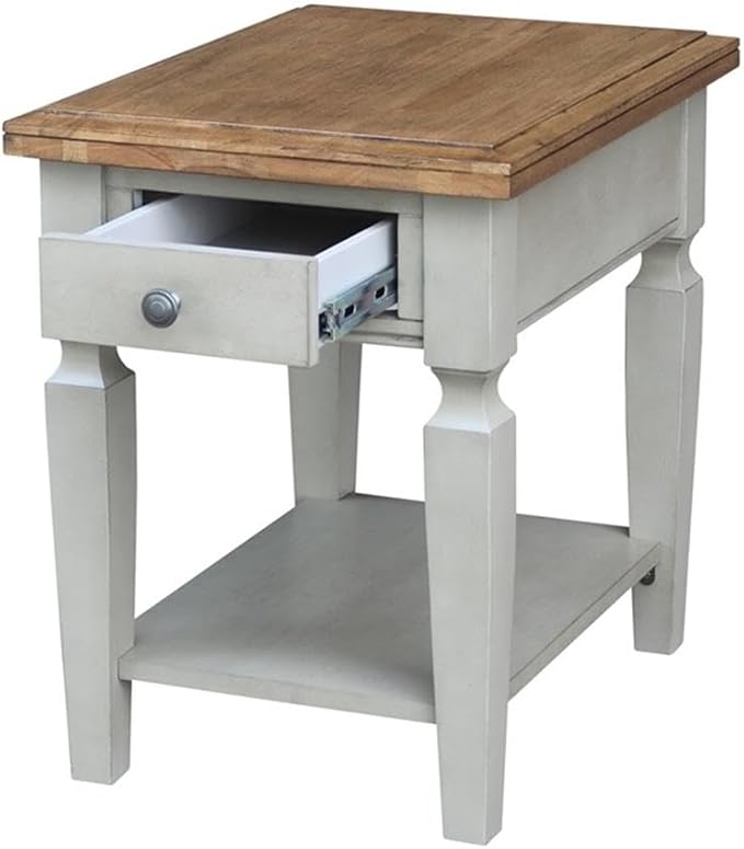 IC INTERNATIONAL CONCEPTS Vista End Table Distressed Hickory/Stone Finish