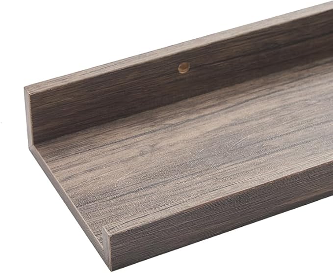 Wall Shelves for Living Room, Nursery Book Shelves Smoke Gray Bathroom Shelves Over Toilet Floating Shelves for Wall, Modern Wood Storage for Bedroom, Kid's Room, Kitchen, 24inch, Set of 6
