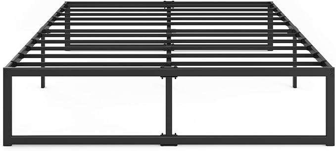 Zinus ABEL 14 Inch Platform Bed Frame, Steel Slat Support, Easy Assembly, No Box Spring Needed, Eco Friendly WonderBox(TM) Packaging, Black, Full