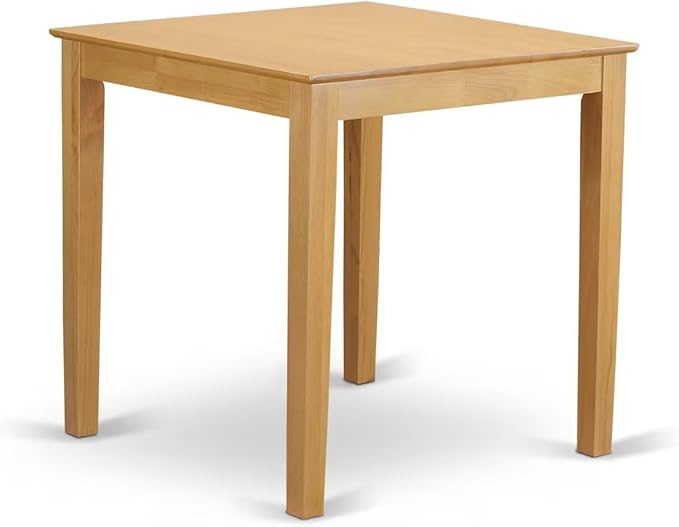 East West Furniture ANNO5-OAK-C 5 Piece Dining Table Set for 4 Includes a Round Kitchen Table with Pedestal and 4 Linen Fabric Dining Room Chairs, 36x36 Inch, Oak
