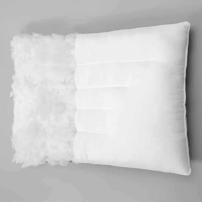 Pozino Flat Thin Pillows for Sleeping - Queen Size 1 Pack Slim Bed Pillows for Side Back Stomach Sleepers,2.5 inch Height Ultra Low Pillows,Down Alternative Filling