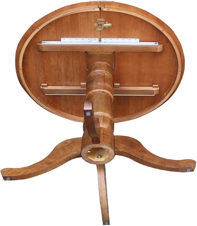 IC INTERNATIONAL CONCEPTS 36" Solid Wood Round Top Pedestal Table in Oak with 12" Leaf - 41.3" H