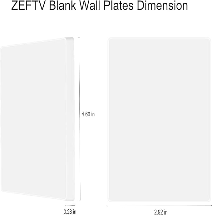Screwless Blank Wall Plates 1-Gang Blank Switch Outlet Electrical Cover Plate Unbreakable Thermoplastic Faceplate for Decorative Receptacle Outlet Switch, White (10 Pack)