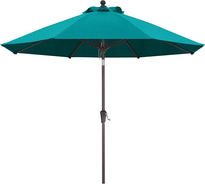 ABCCANOPY OLEFIN® 5-Year No Fading 9FT Patio Umbrella, Outdoor Table Umbrella with 8 Sturdy Ribs for Deck, Backyard, Yard (Crystal Blue)