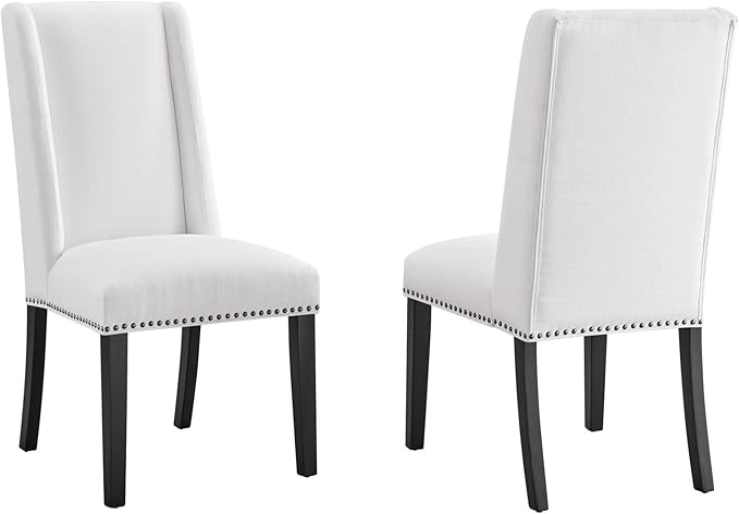 Modway EEI-2748-WHI-SET Baron Dining Chair Fabric Set of 2, White