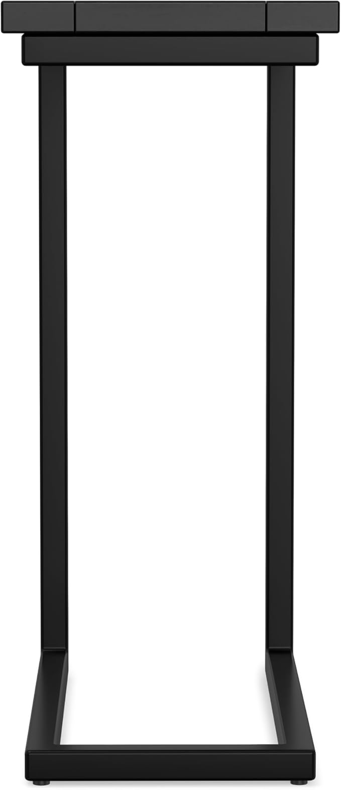 SIMPLIHOME Skyler C-Side Table - 18" Wide x 24" High Solid Mango Wood and Metal Slide-Under Table in Black, Industrial Accent Table or End Table for Living Room with Space-Saving Design, Assembled