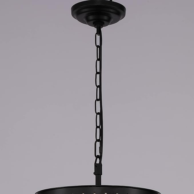 Crystal Chandelier 7-Tier Luxury Pendant Lights Fixture Hanging Adjustable for Dining Room Living Room Dia 39 Inch-Black