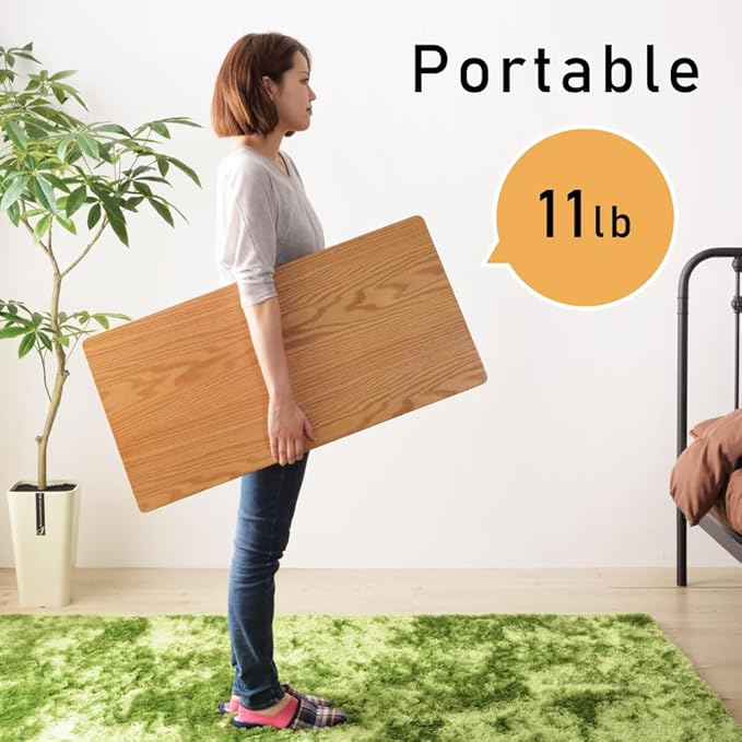 PaletteLife Folding Coffee Table with Storage Shelf, No Assembly, W31.5 x D15.8 x H13.4 In, Round Corner, dorm and living room, Portable and Space-saving, Modern, Compact, Mirror Finish, Dark Brown