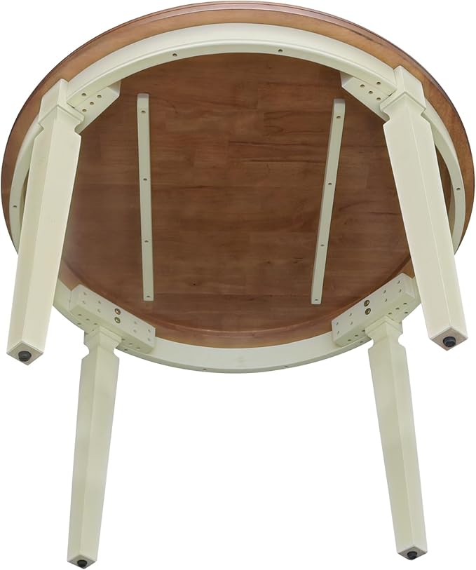 IC INTERNATIONAL CONCEPTS 44 x 44 in Round Top Solid Wood Dining Table in Hickory/Shell