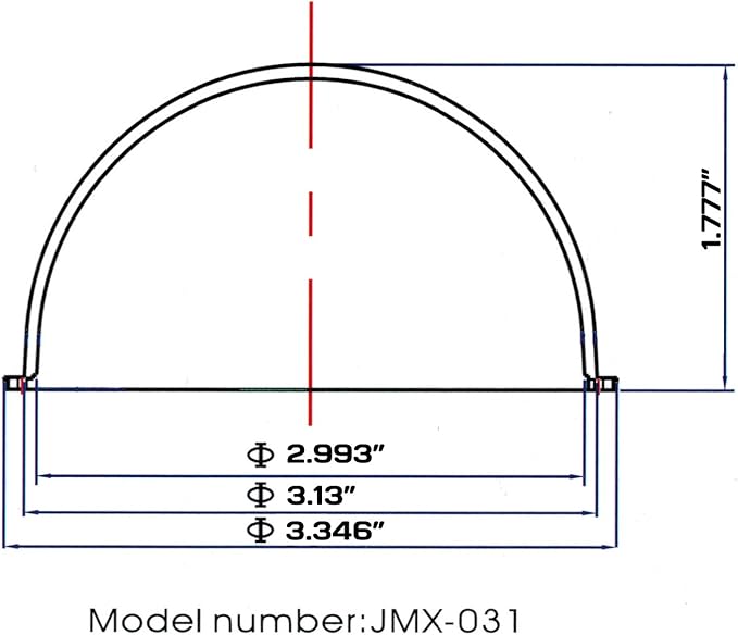 JMX 3.1 Inch Acrylic Indoor/Outdoor CCTV Clear Camera Dome Cover Security Camera Housing