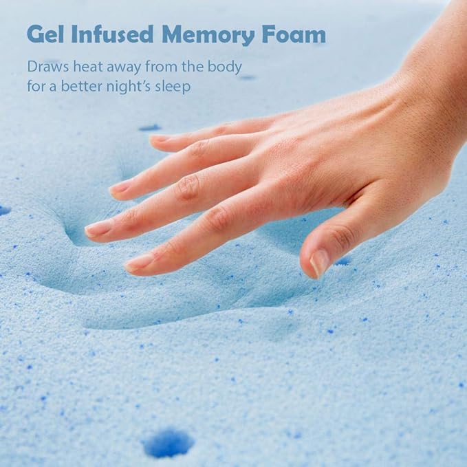 Queen Size 8-Inch, Gel Memory Foam Mattress, Medium Firm Feel, Breathable, Cool Sleep and Pressure Relief, CertiPUR-US Certified, Temperature Balanced