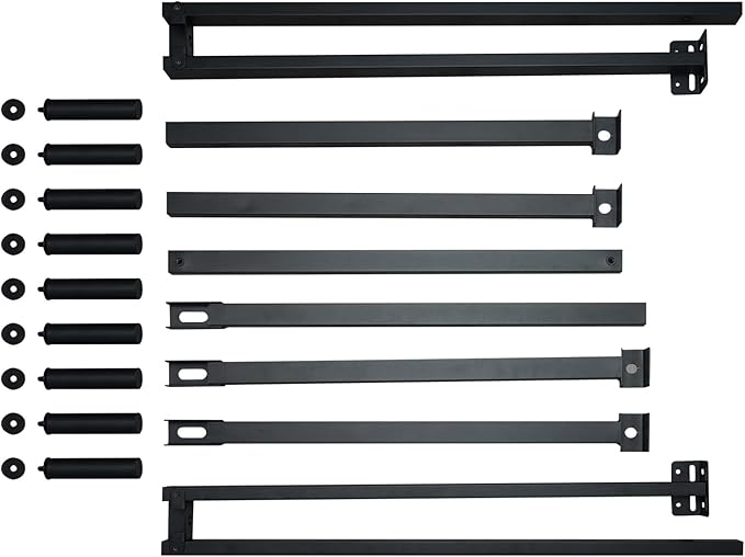 DTIG 7 Inch Queen Size Metal Bed Frame for Box Spring and Mattress 9-Leg Heavy Duty Bed Frame Tool-Free Easy Assembly Sturdy Box Spring Base Black
