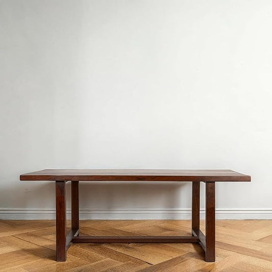Creative Co-Op Elegant Acacia Trestle Dining Table, Walnut