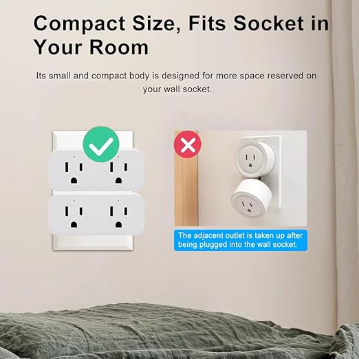 Ewelink 16a WiFi Smart Plug, App Remote Control Timer Outlet Power Socket with 2.4Ghz Transmitter, 2-in-1 Compact Design, Compatible with Alexa,Google Home, SmartThings