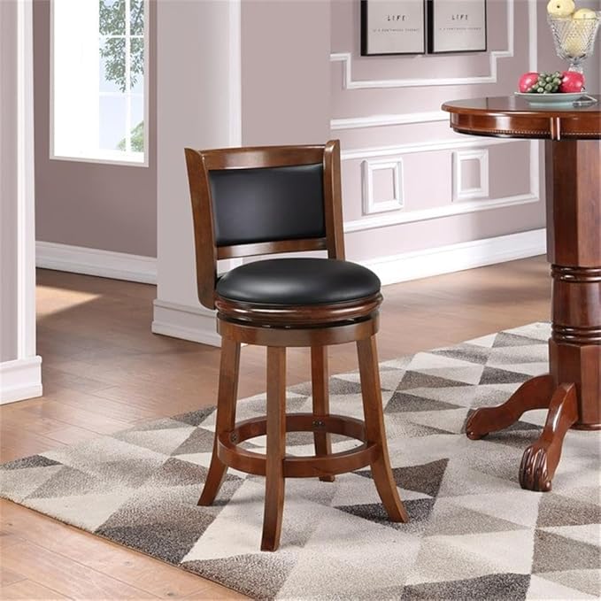 Boraam Augusta Counter Height Stool, Black/Cherry