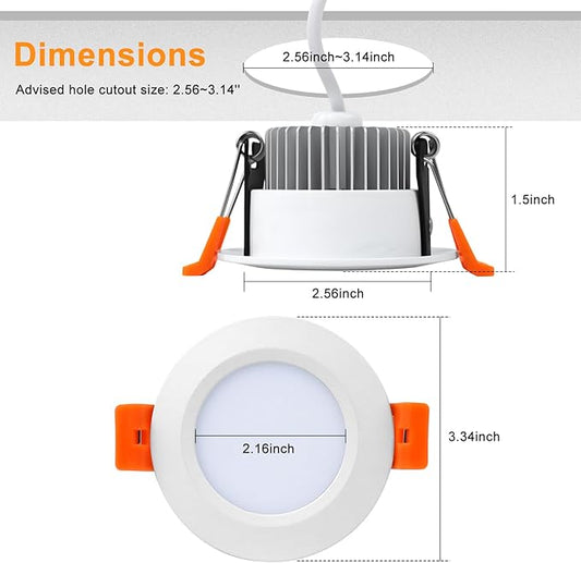 YGS-Tech Smart 3 Inch Recessed Lighting, WiFi LED Downlight 5W 120V, Compatible with Alexa and Google Home, Dimmable RGB & CCT 2700-6500K, Black Trim, LED Ceiling Light with Driver (10 Pack)