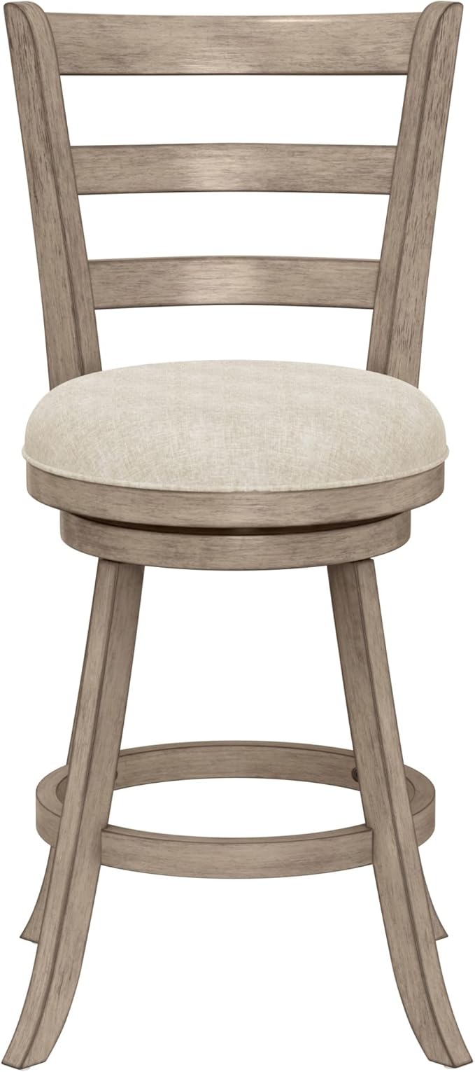 Hillsdale Laymon Modern Wood Swivel Counter Height Stool, Gray Brown