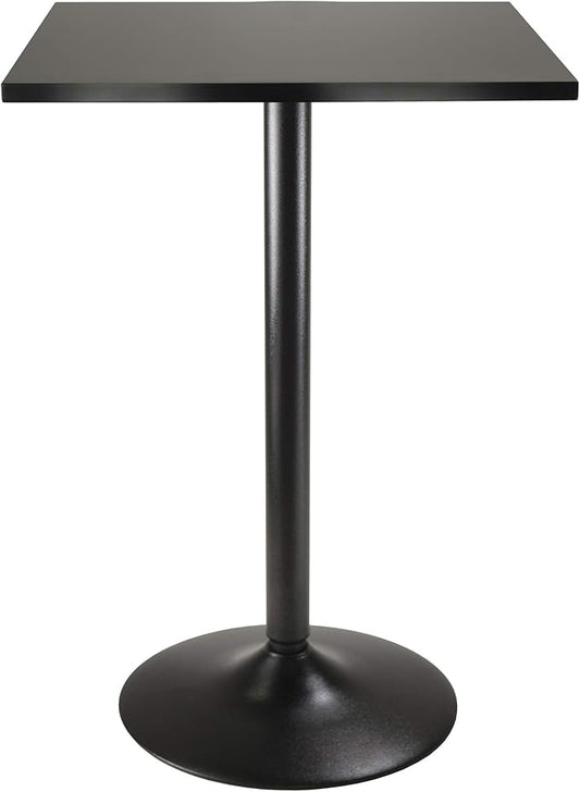 Winsome Obsidian Tall Square Dining Table, for Kitchen, Dining Room, 35", Black