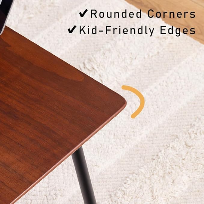 PaletteLife Folding Coffee Table, No Assembly, W31.5 x D15.8 x H13.4 in, Round Corner, for Dorm and Living Room, Portable and Space-Saving, Modern, Compact, Mirror Finish, Dark Brown