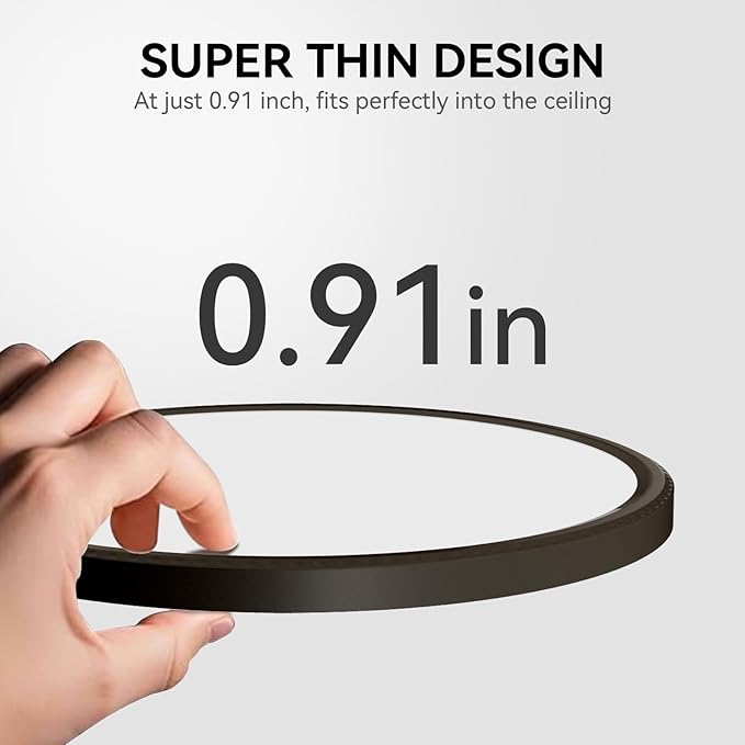 MODERN LED Flush Mount Ceiling Light, 9inch High Bright 2800lm, Super Slim LED Ceiling Light Fixture, Ceiling Light for Bedroom, Living Room, Dining Room… (Black, 9in-2Pack)